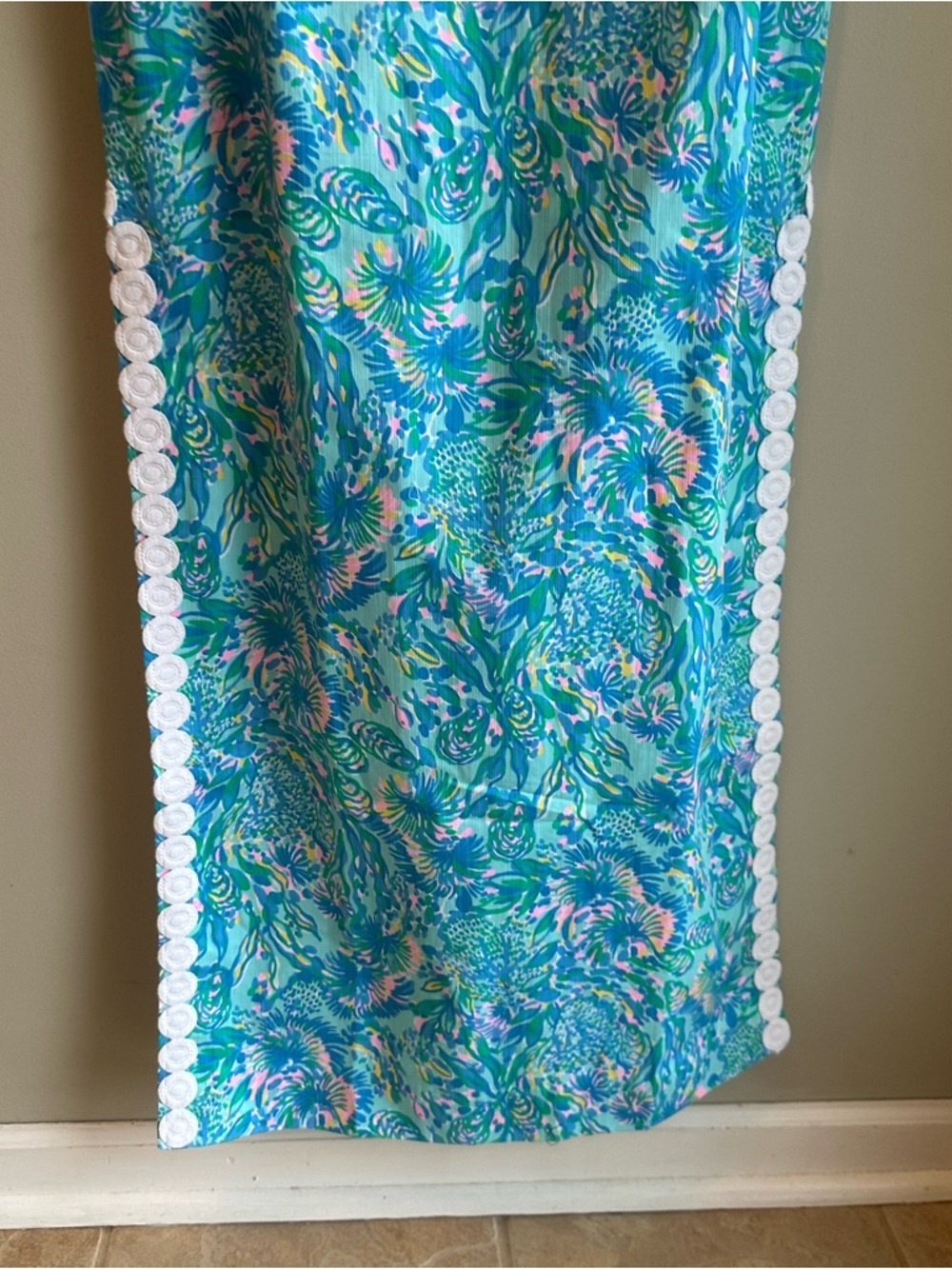 Lilly Pulitzer Ashler Stretch Maxi Dress Coral Of The Story Surf - Picture 5 of 5